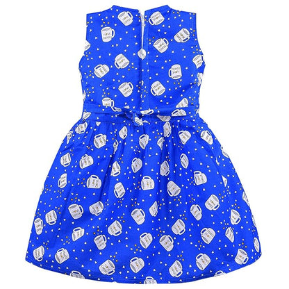 Girls Printed Cotton Sleeveless Dress