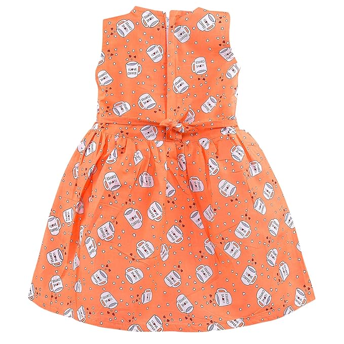 Girls Printed Cotton Sleeveless Dress