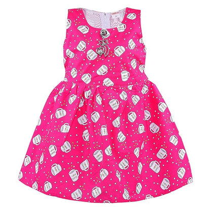 Girls Printed Cotton Sleeveless Dress