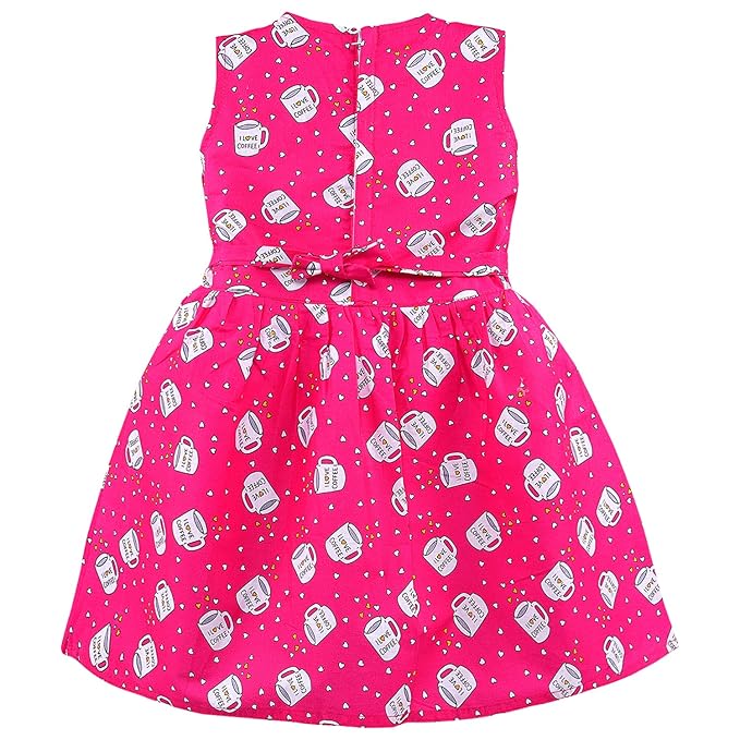 Girls Printed Cotton Sleeveless Dress