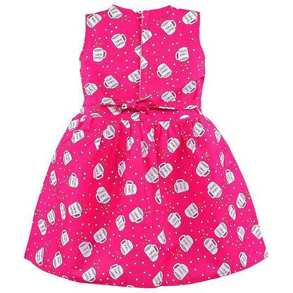 Girls Printed Cotton Sleeveless Dress