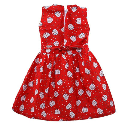 Girls Printed Cotton Sleeveless Dress