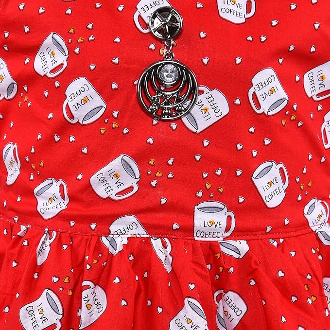 Girls Printed Cotton Sleeveless Dress