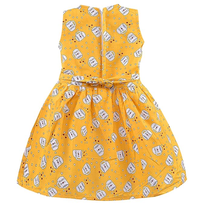 Girls Printed Cotton Sleeveless Dress