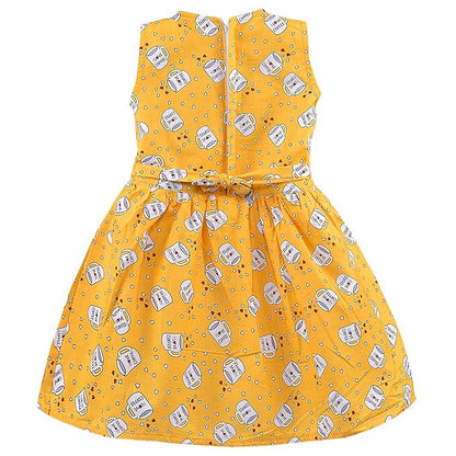 Girls Printed Cotton Sleeveless Dress