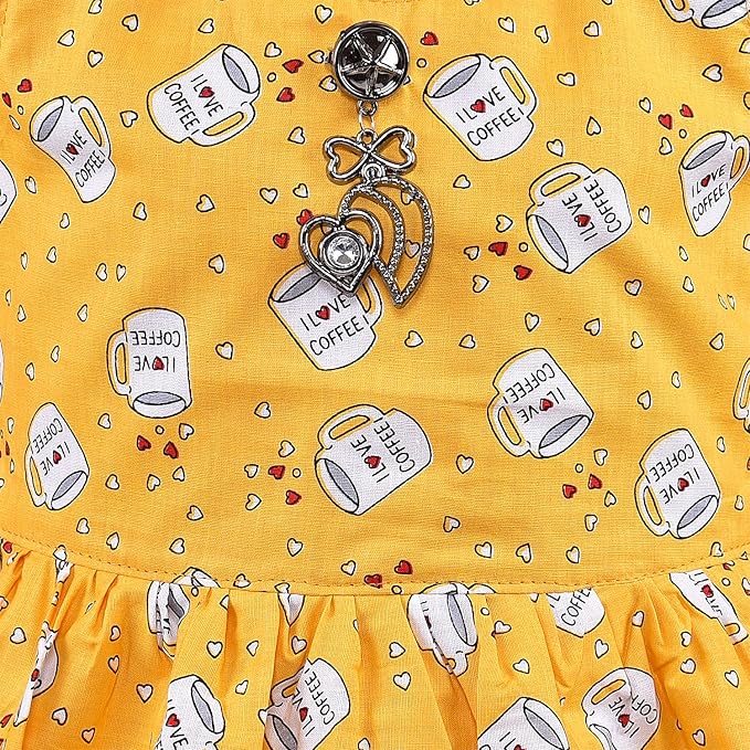 Girls Printed Cotton Sleeveless Dress