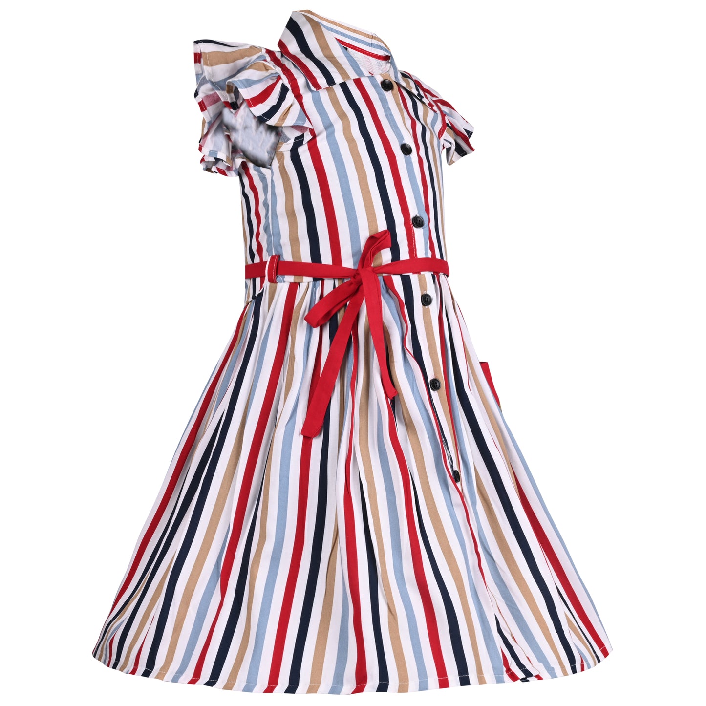 Girls Striped Pure Cotton Summer Dress