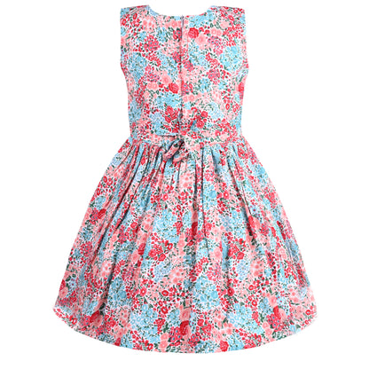 Girls Floral Print Fit and Flare Frock Dress