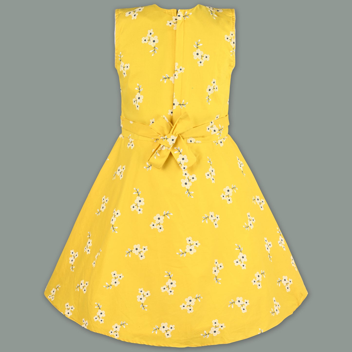 Girls Cotton Floral Print Bow Summer Dress