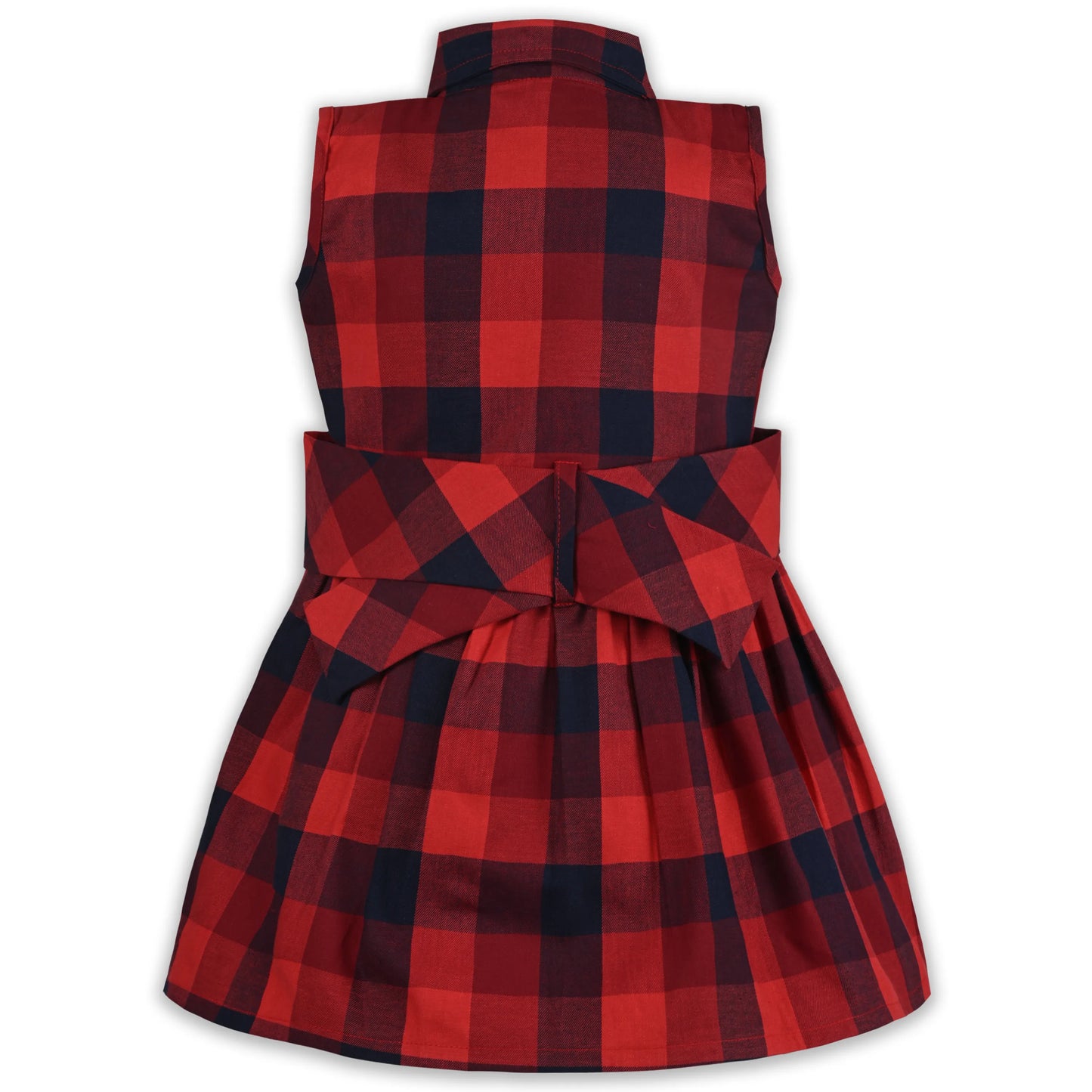 Girls Cotton Checkered Sleeveless Shirt Dress with Belt | Soft & Breathable Kids Casual Outfit