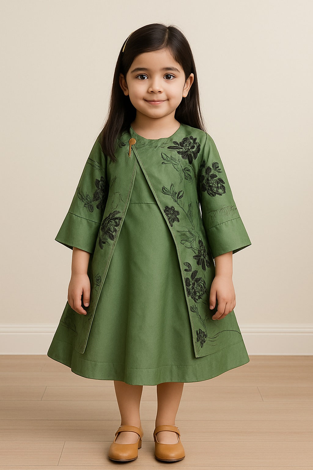 Girls Floral Embroidered Dress