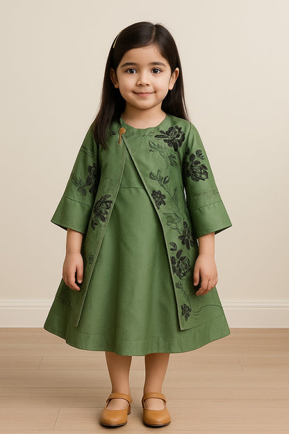 Girls Floral Embroidered Dress