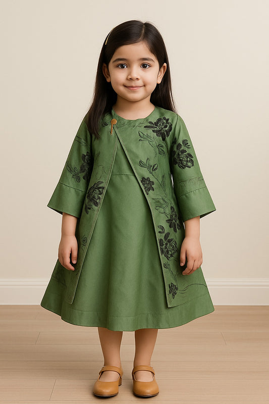 Girls Floral Embroidered Dress