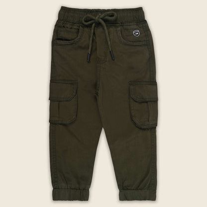 Boys Cotton Denim Cargo Joggers Soft & Stretchable Pants