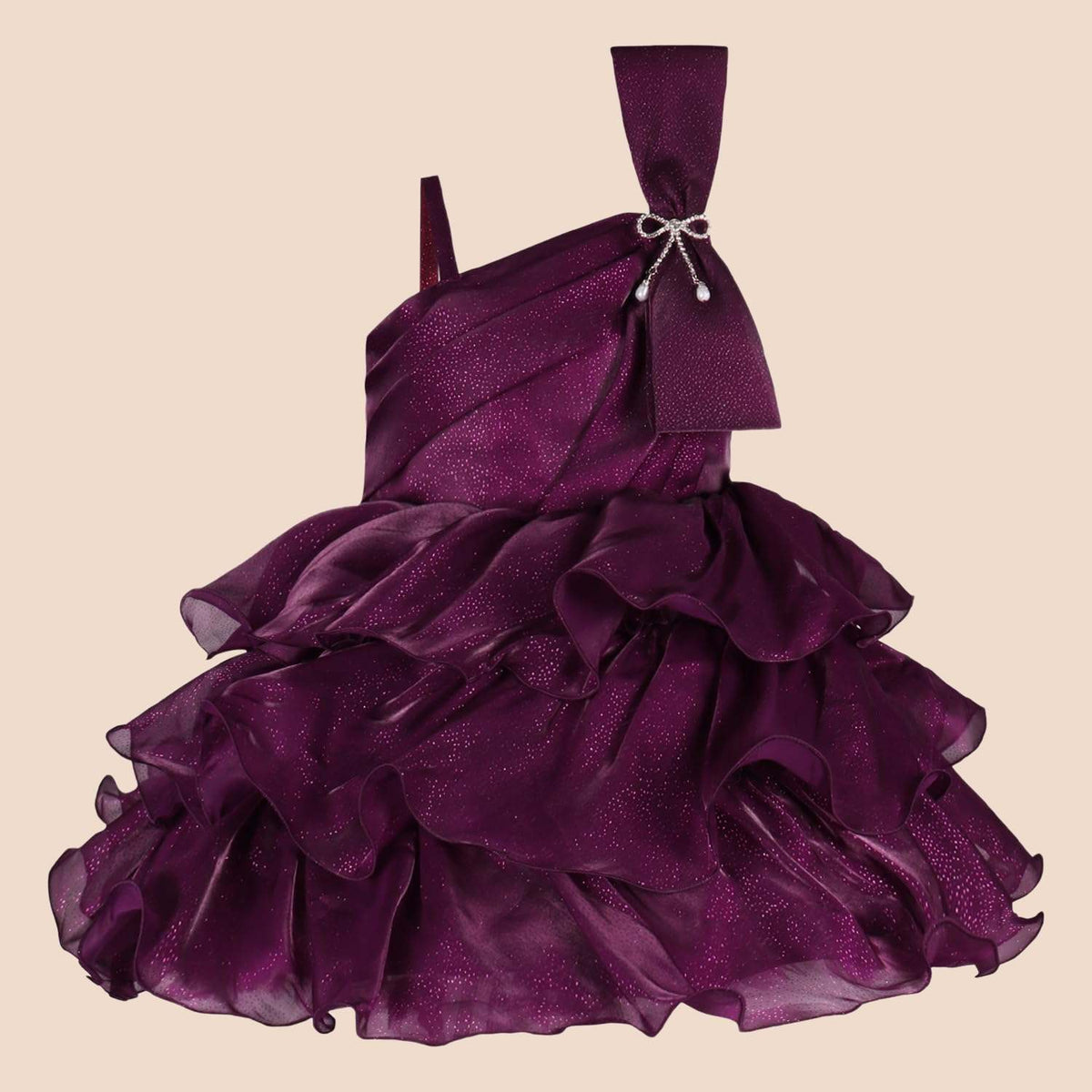 Girls Princess Flared Glittery Party Dress