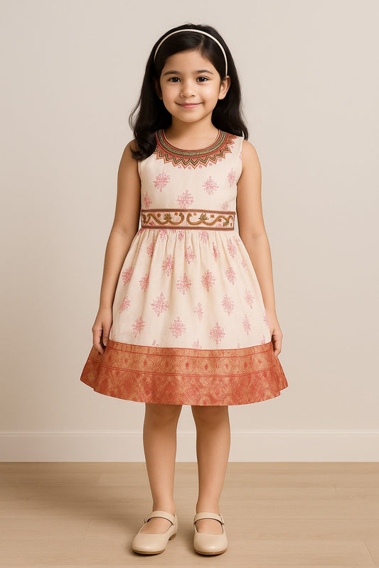 Buy Premium Onam Dress for Baby Girl Online | Girls Onam kasavu dress