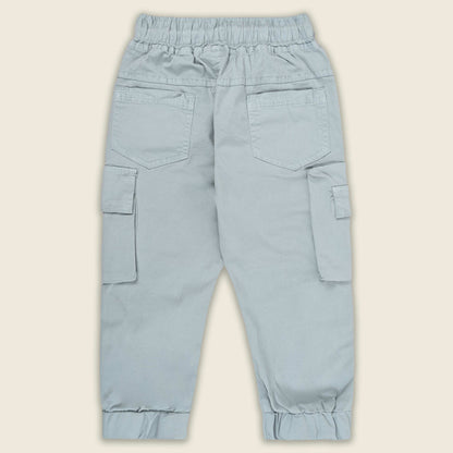 Boys Cotton Denim Cargo Joggers Printed Pants