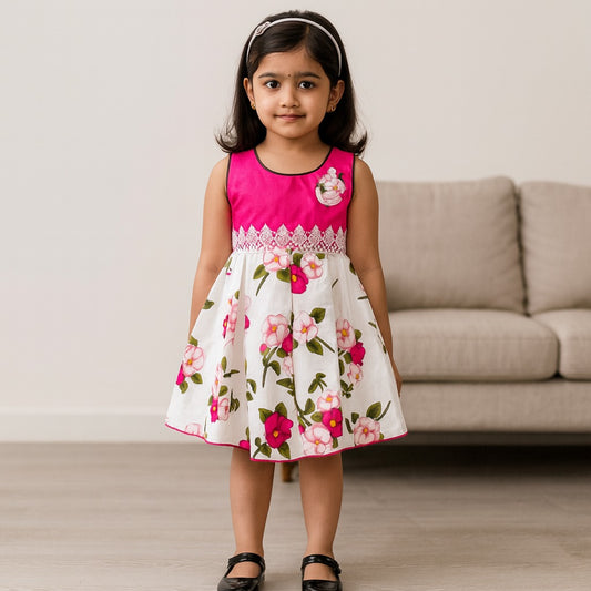 Wish Karo Baby Girls Frock Cotton Dress-(ctn282rd)