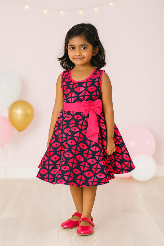 Girls Printed Cotton Summer Casual Dress