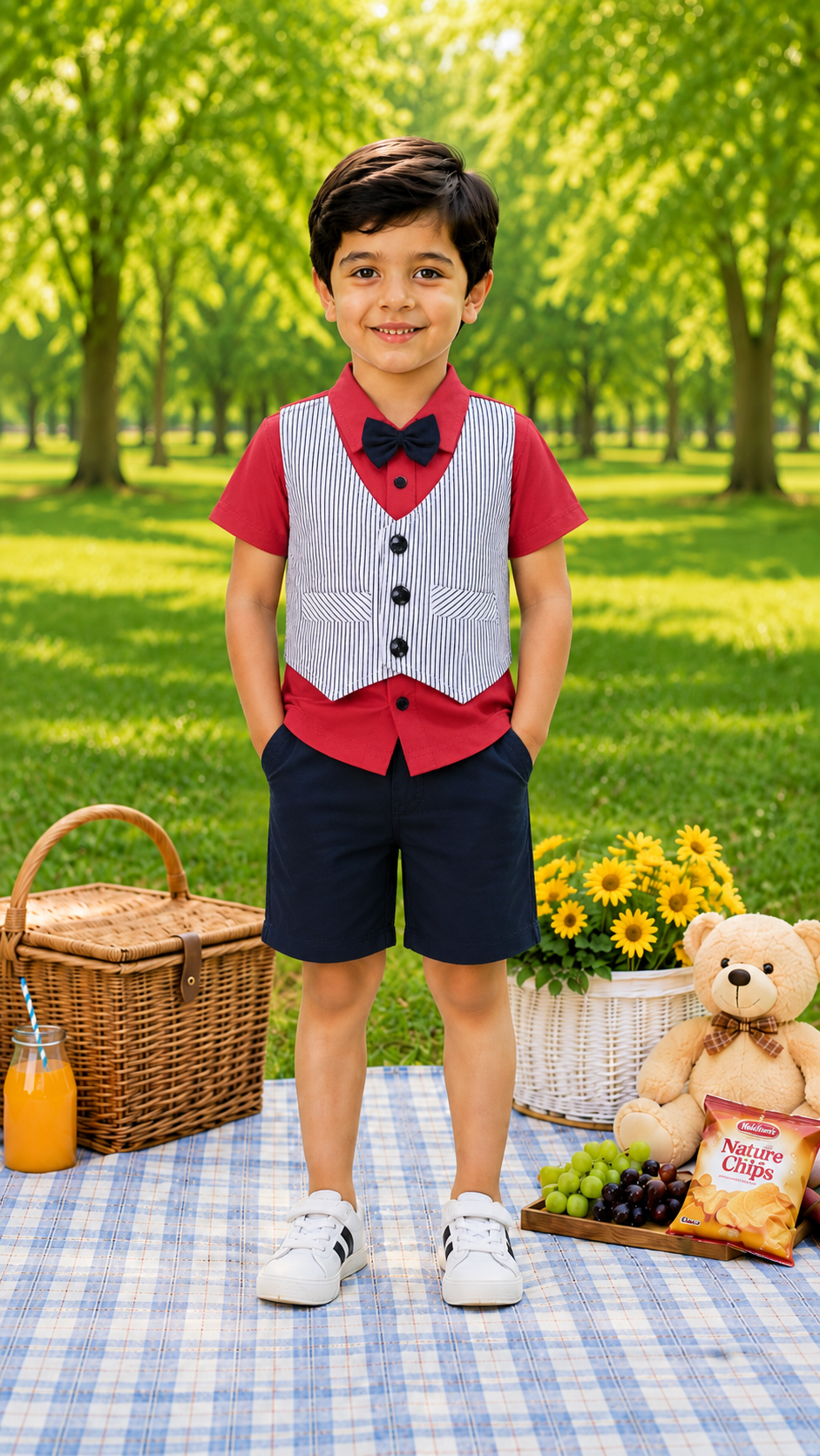 Baby Boys Cotton Striped T-shirt and Shorts Clothing Set