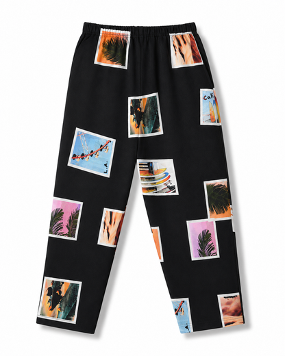 Boys Cotton Printed Night Suit Set – Black Tropical Print