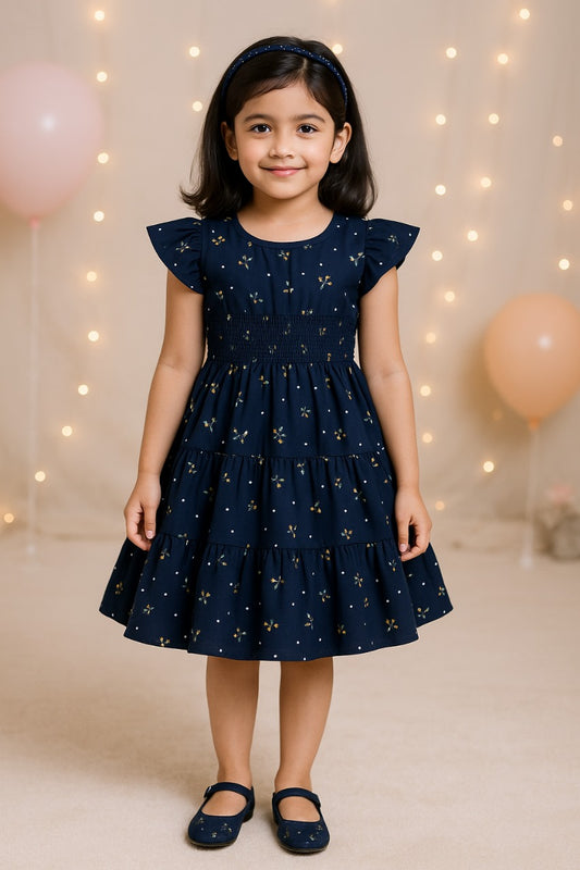 Girls Floral Printed Rayon Summer Dress