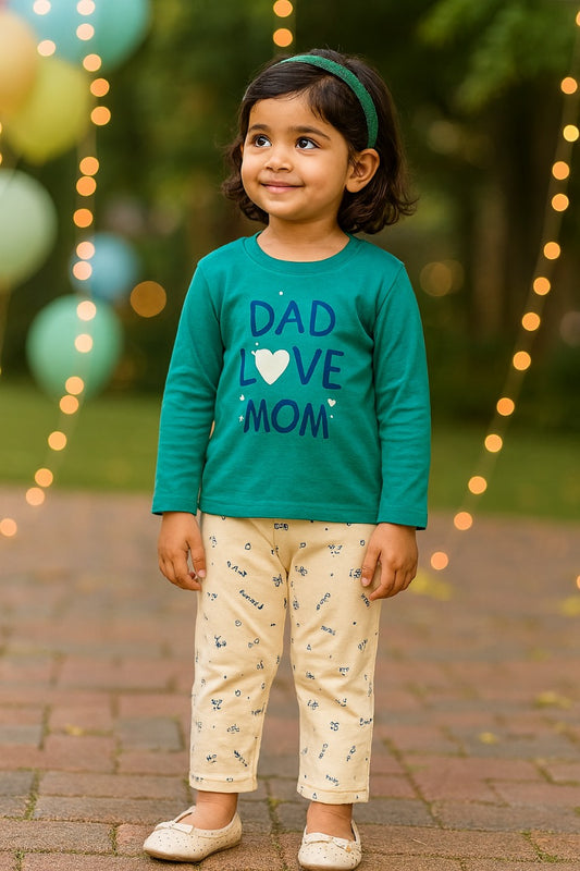 Girls and Boys Printed Top and Bottom Set
