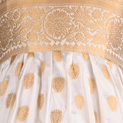 Girls Ethnic Wear Onam Dress | Buy Premium Golden Onam Dress Baby Girl Online | Girls Onam Kasavu dress
