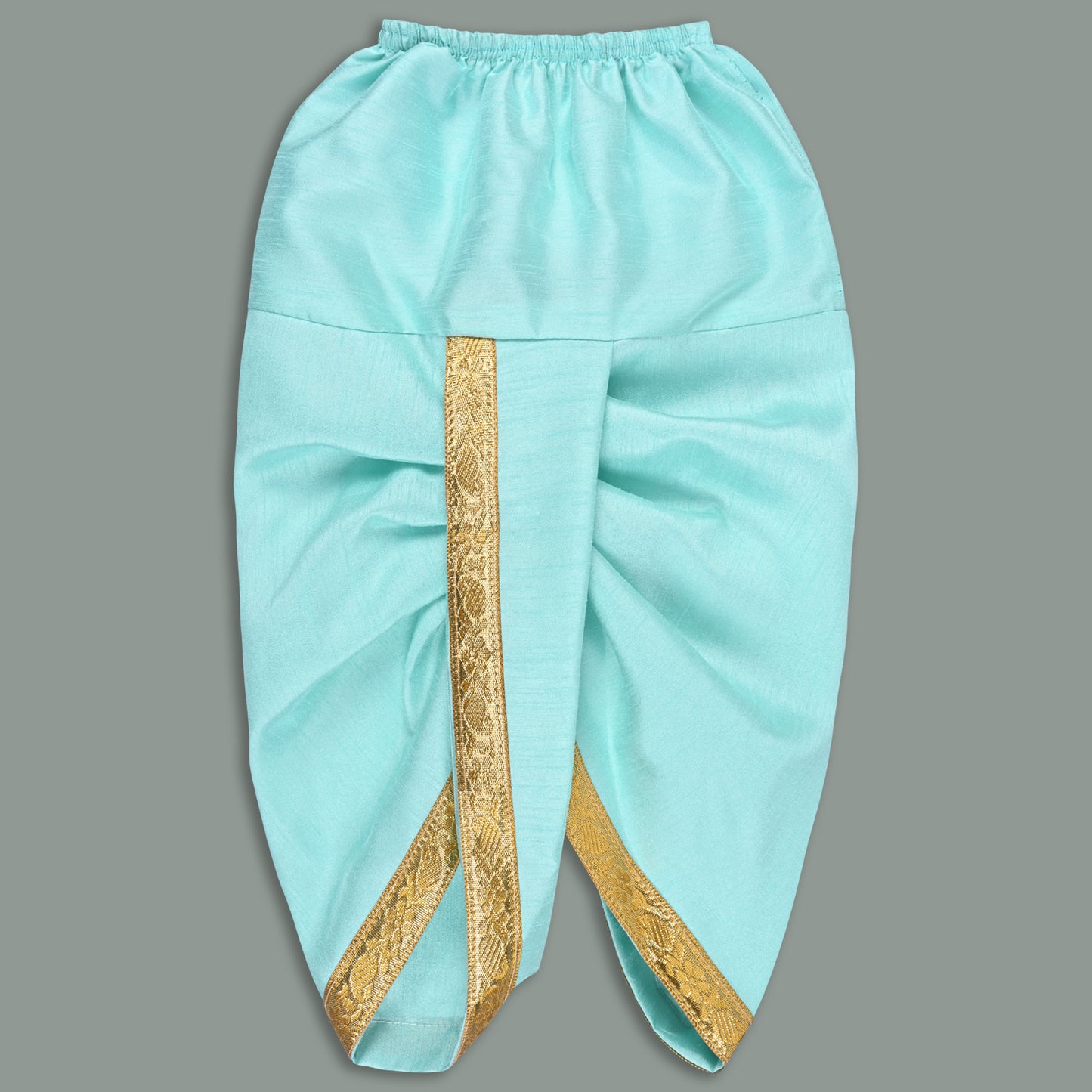 Boys Traditional Art Silk Kurta and Dhoti Set â€“ Gold Detailing