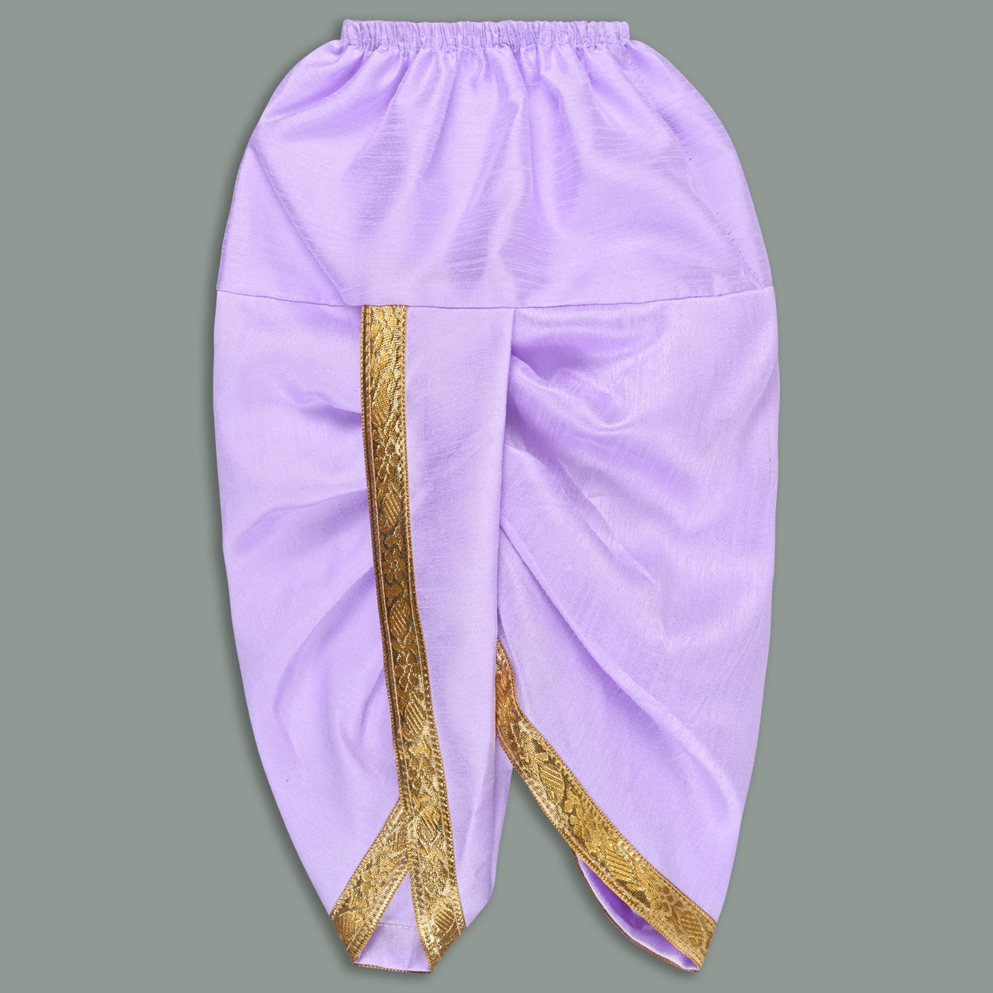 Boys Traditional Art Silk Kurta and Dhoti Set â€“ Gold Detailing