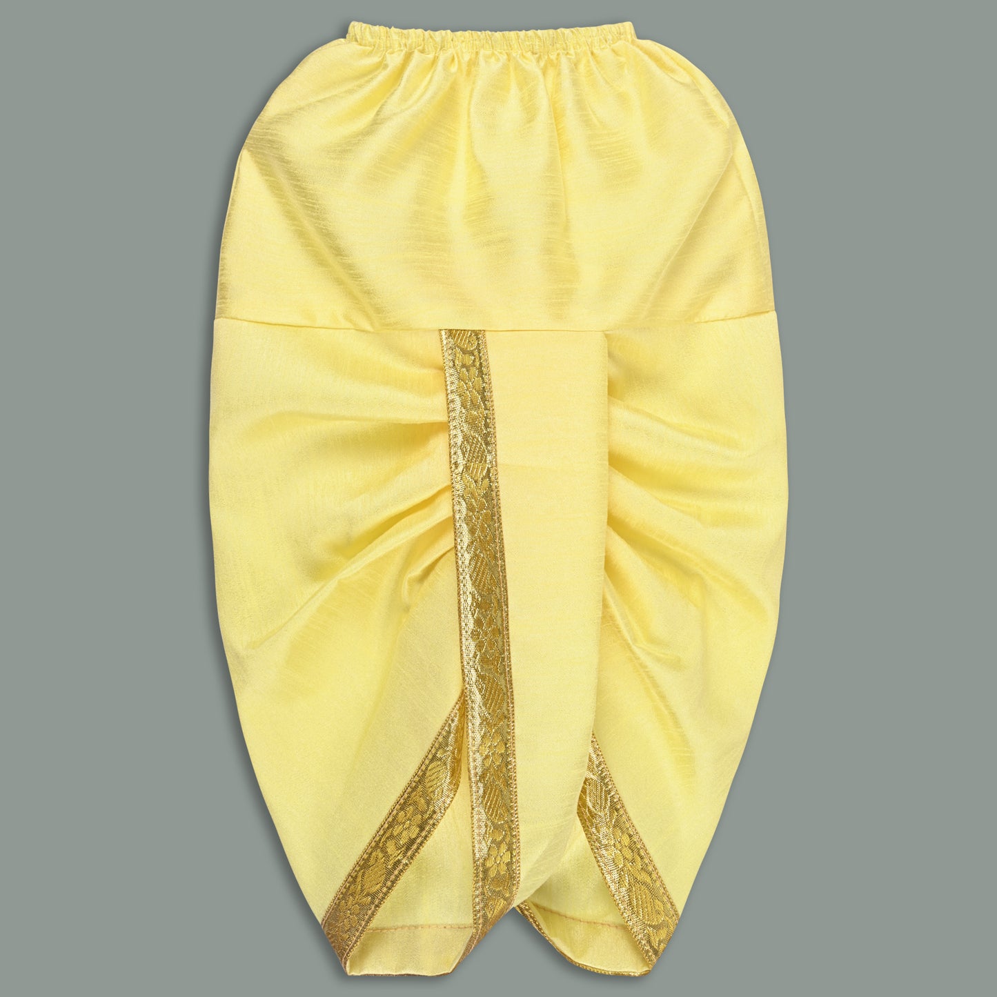 Boys Traditional Art Silk Kurta and Dhoti Set â€“ Gold Detailing