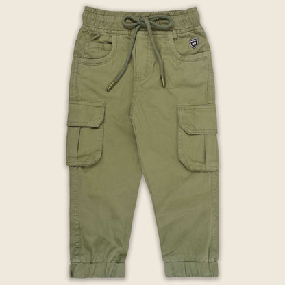 Boys Cotton Denim Cargo Joggers Soft & Stretchable Pants