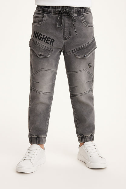 Boys Cotton Elastic Waist Casual Trouser