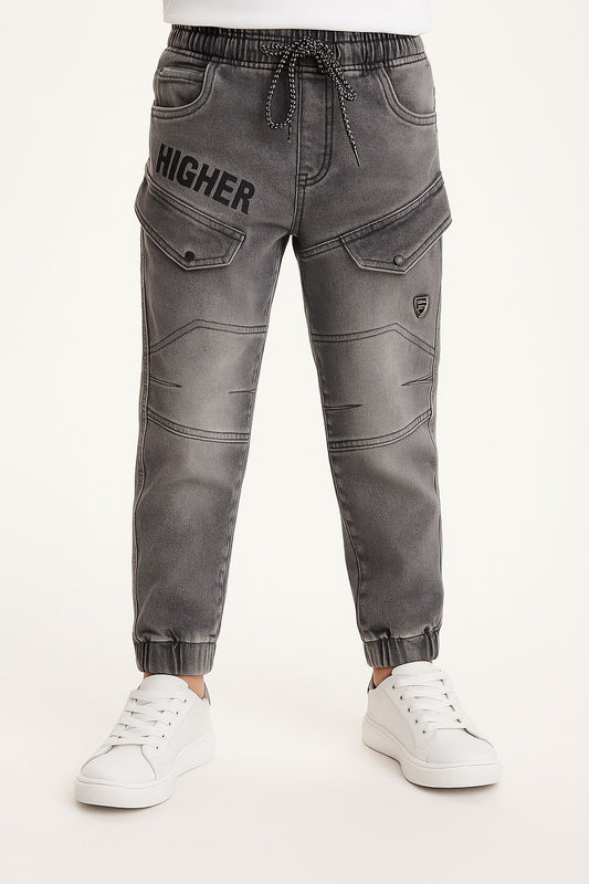 Boys Cotton Elastic Waist Casual Trouser