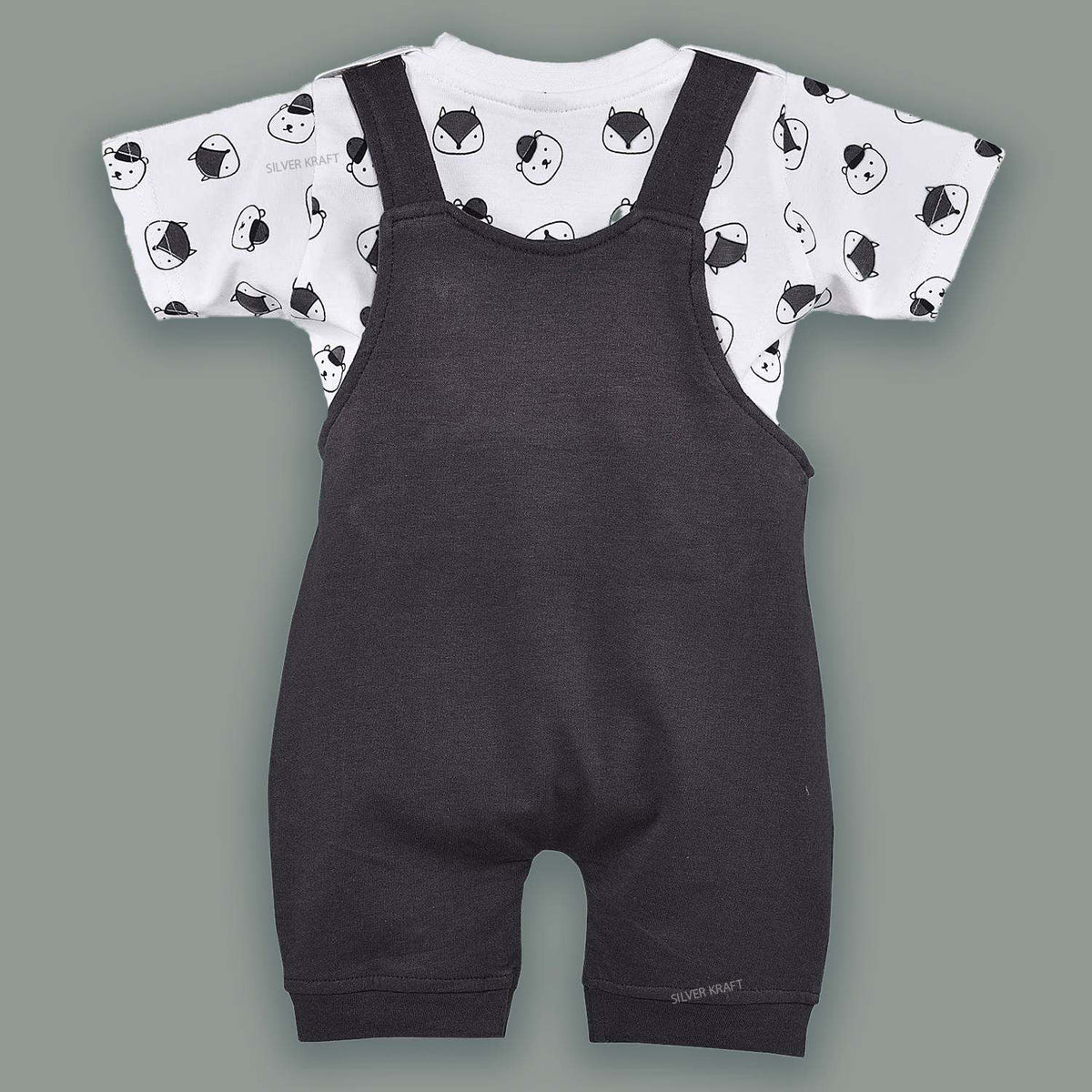 Boys  Summer Conversational Printed Dungaree Set
