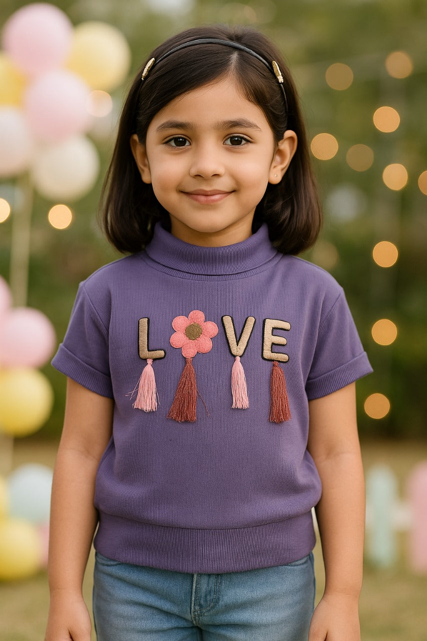 Girls Embroidered Girls T-Shirt
