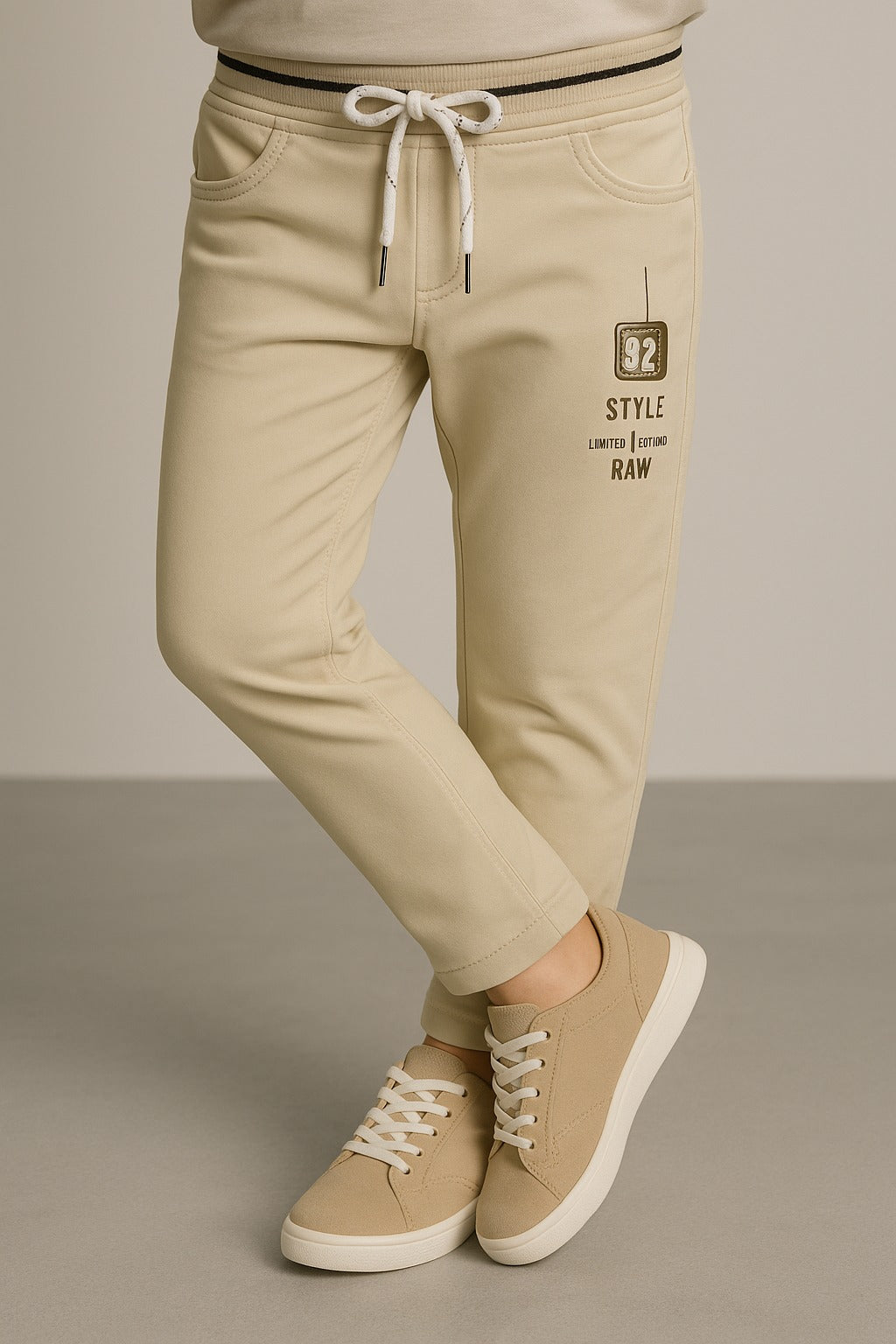 Boys Printed Elastic Casual Trouser