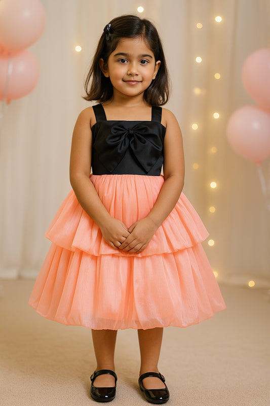 Girls Solid Fit and Flare Frock Dress