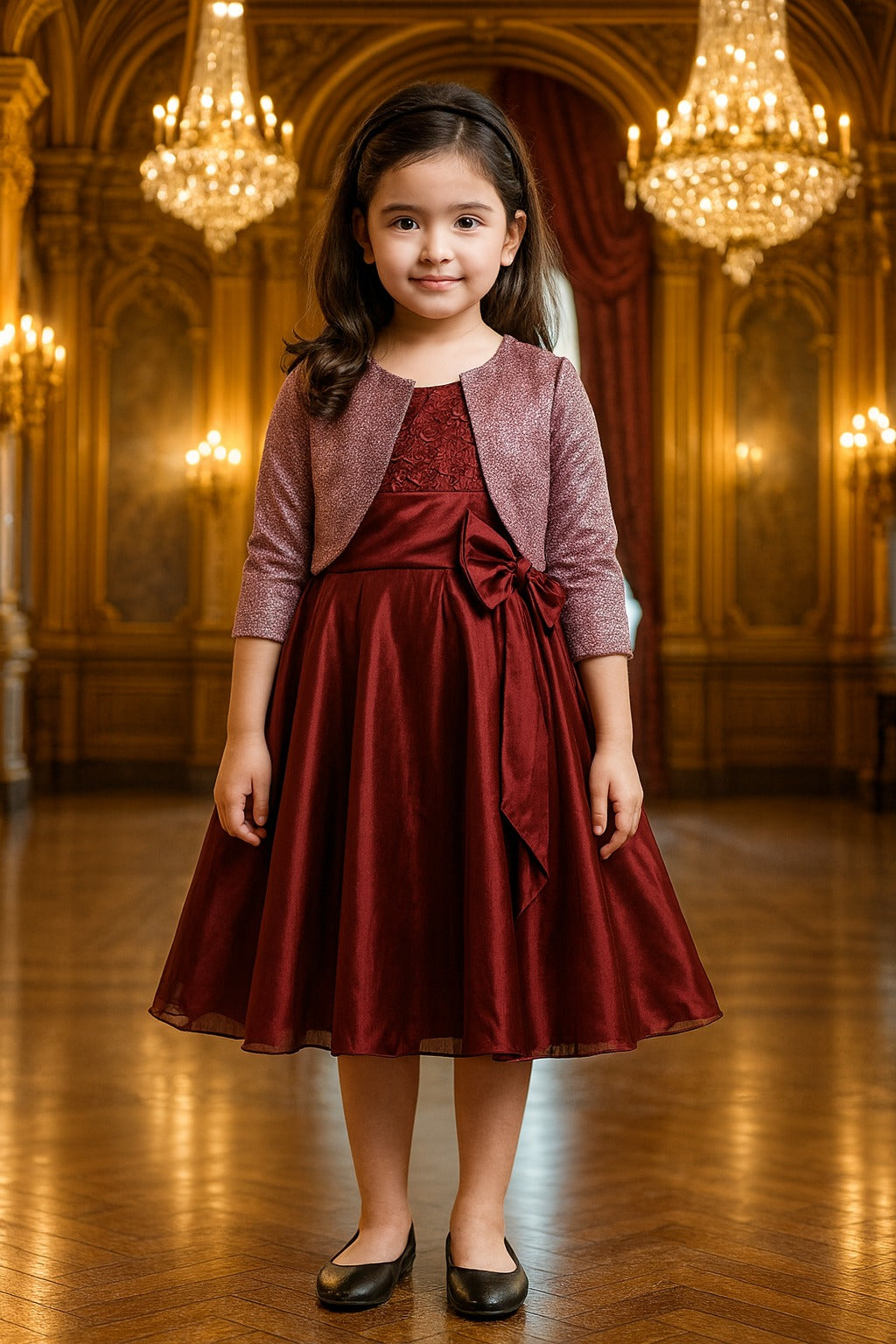 Girls Midi/Knee Length Party Dress
