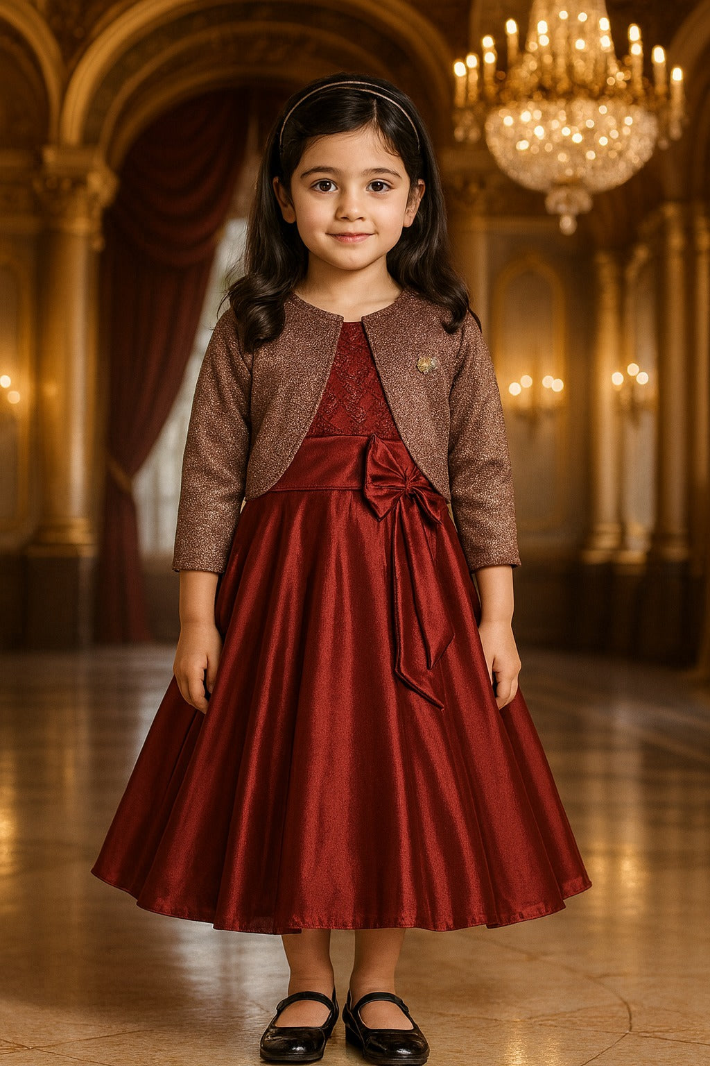 Girls Midi/Knee Length Party Dress