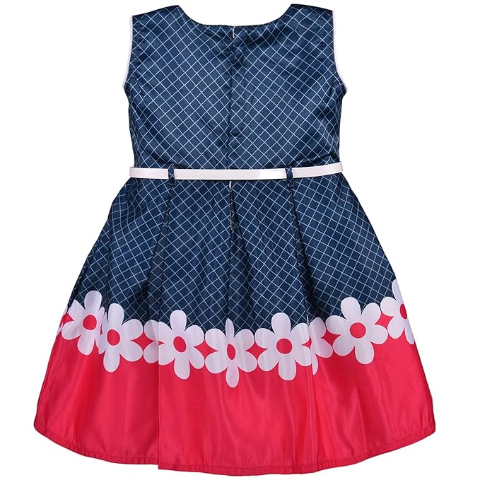 Girls Full Sleeve Floral Print A-Line Frock Dress