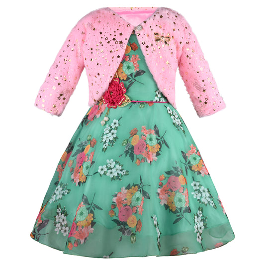 Wish Karo Baby Girls Partywear Frocks Dress For Girls (fe2760grn)