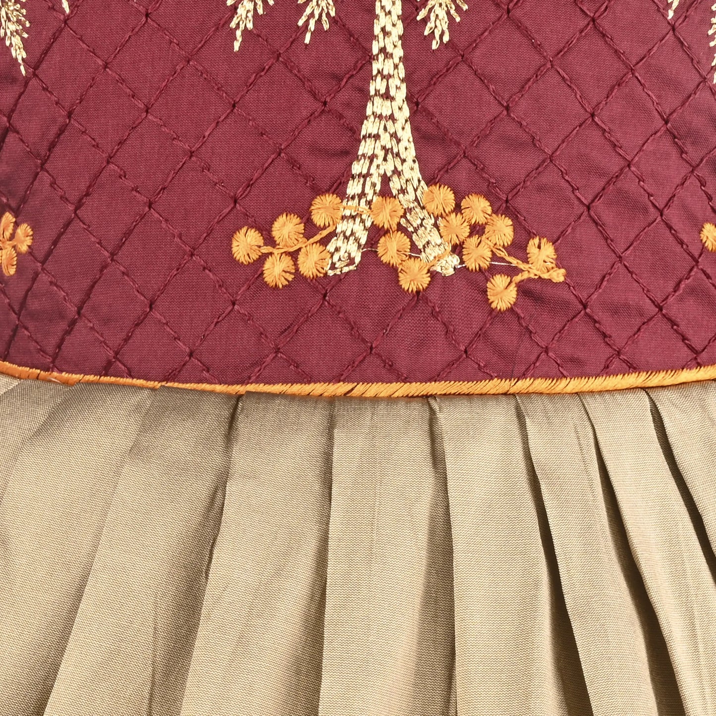 Baby Girls Silk Embroidered Ethnic Frock Dress