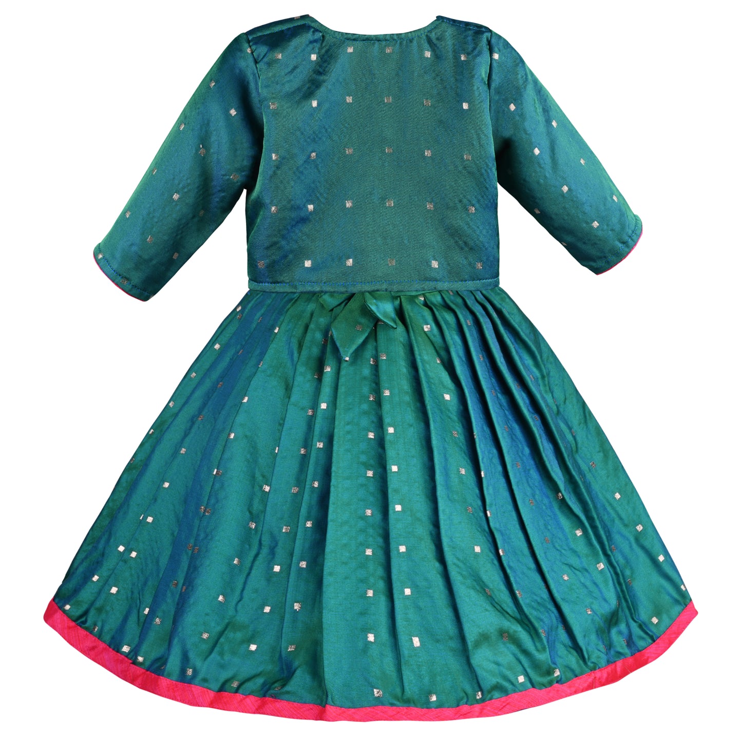 Girls Embroidered Ethnic Dress With Ethnic Jacket