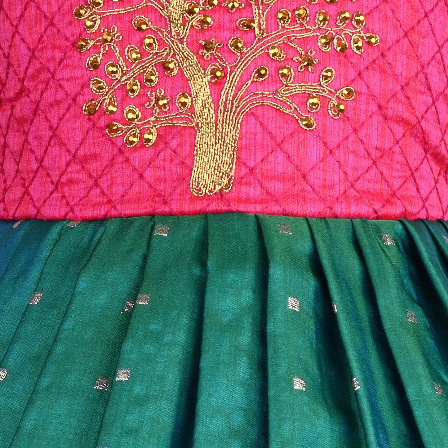 Girls Embroidered Ethnic Dress With Ethnic Jacket
