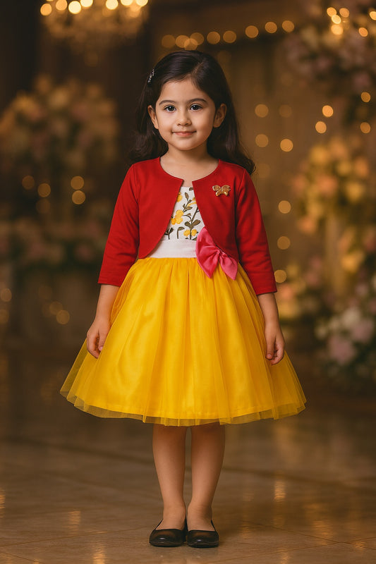 Girls Partywear Frocks Dress With Jacket