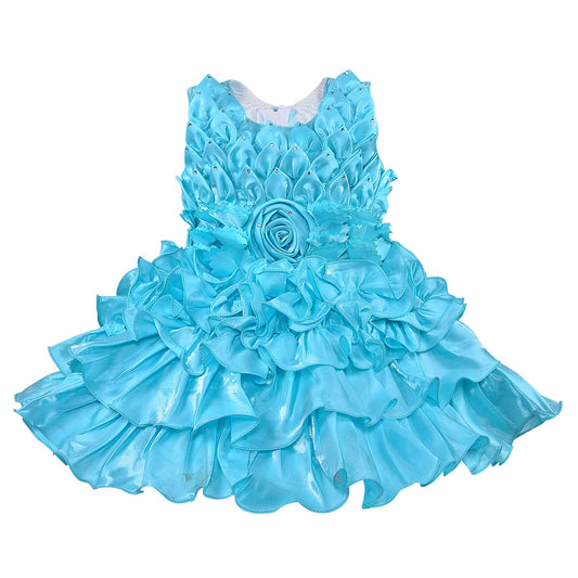 Wish Karo kids Partywear  Dress Frock (fe2921blu)