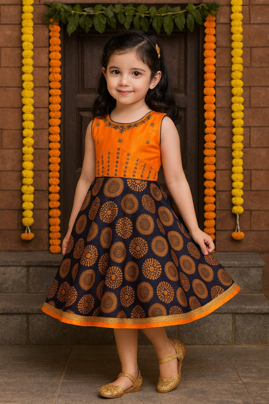 Wish Karo kids Partywear  Dress Frock (fe2922org)