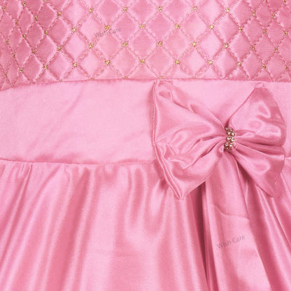 Girls Embroidered Bow Casual Dress
