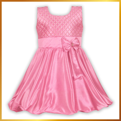 Girls Embroidered Bow Casual Dress